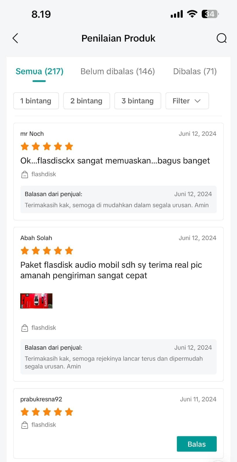 Testimoni pelanggan flashdisk hiburan mobil