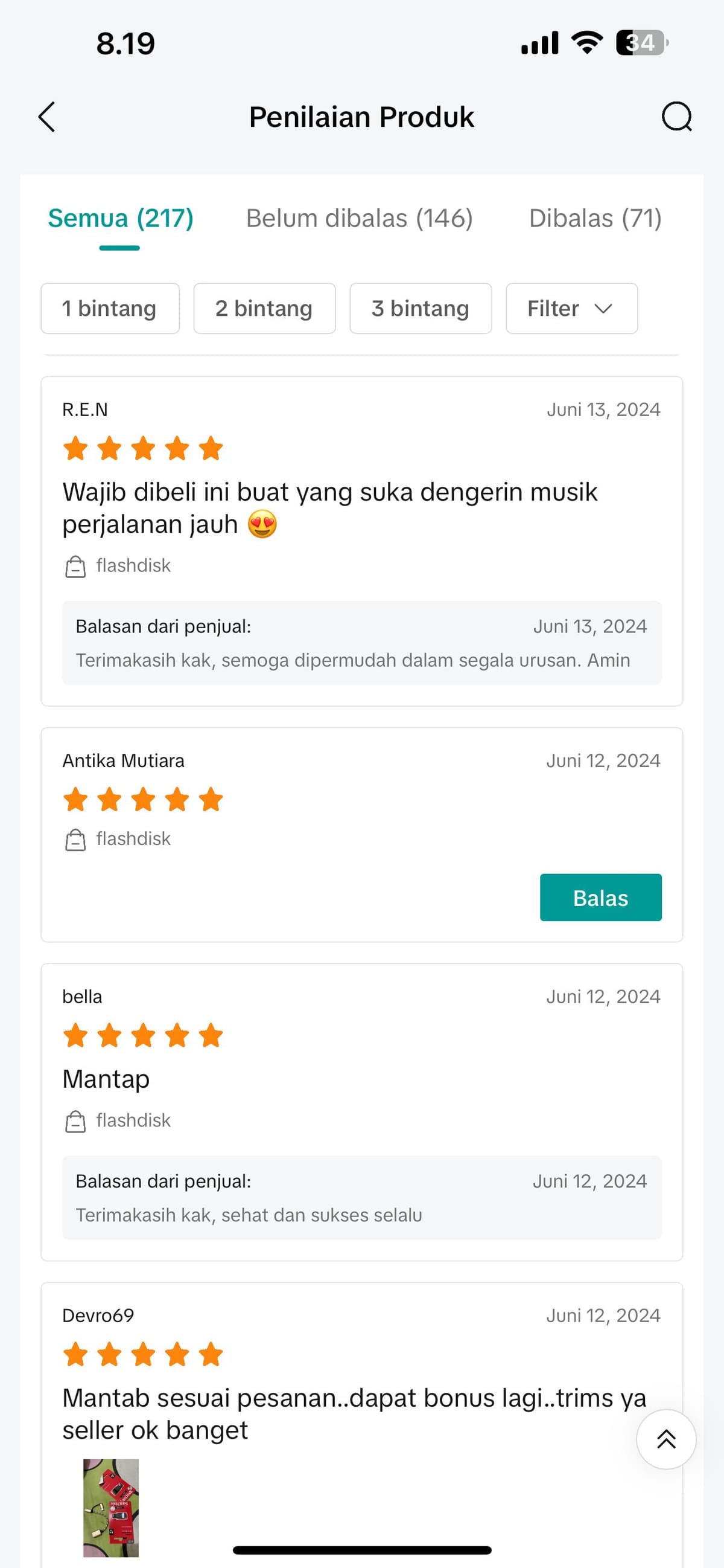 Testi pelanggan flashdisk hiburan mobil